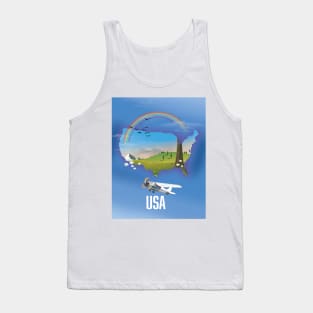 USA Map Travel poster Tank Top